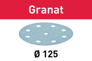FESTOOL 497150 Abrasive sheet Granat STF D125/8 P320 GR/10