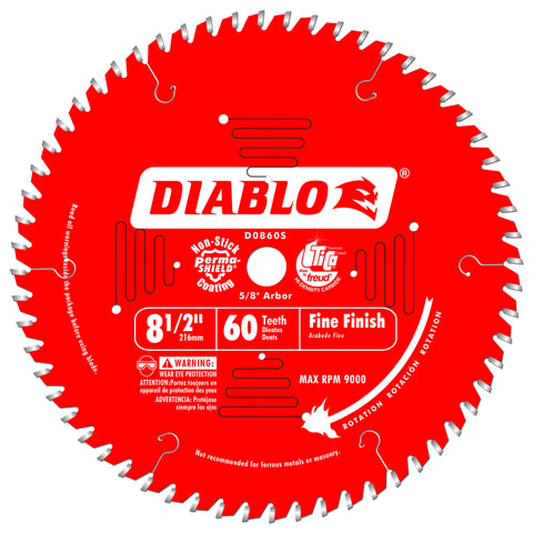 Diablo D0860S 8-1/2 in. x 60 Tooth Carbide Circular Saw Blade