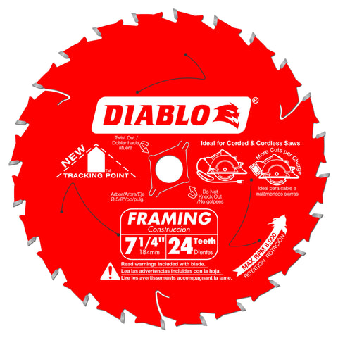 Diablo D0724 7-1/4 in. x 24 Tooth Carbide Circular Saw Blade