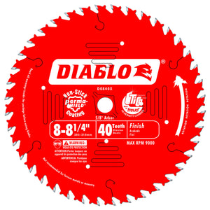 Diablo D0840X 8-1/4 in. x 40 Tooth Carbide Finish Blade