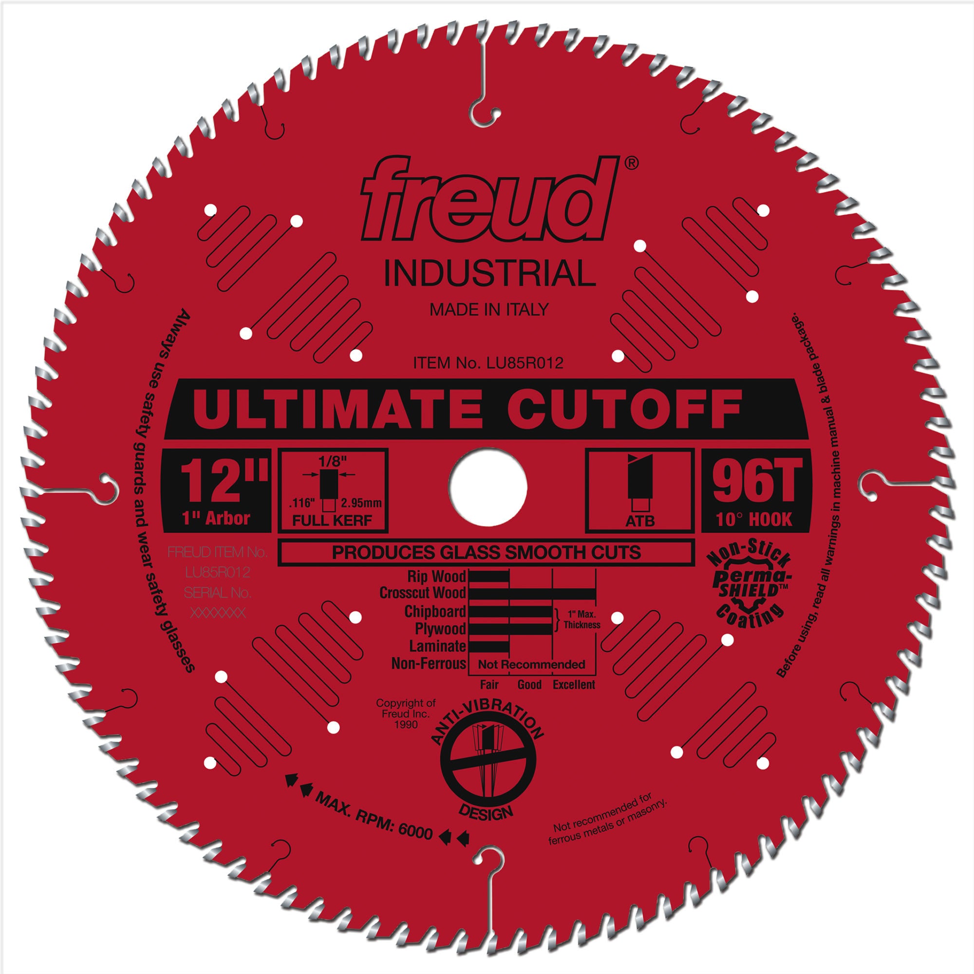 Freud LU85R012, 12" Freud Ultimate Cut-Off Blades, 96 Teeth
