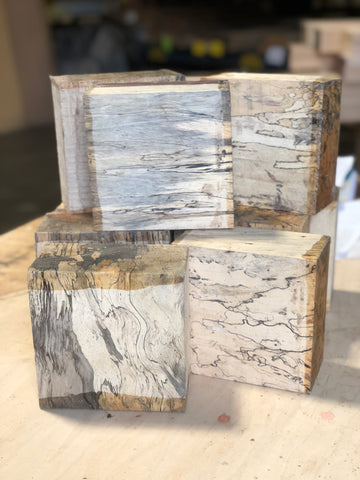 Spalted Tamarind Turning Blank 3" x 6" x 6" - Pack of 2